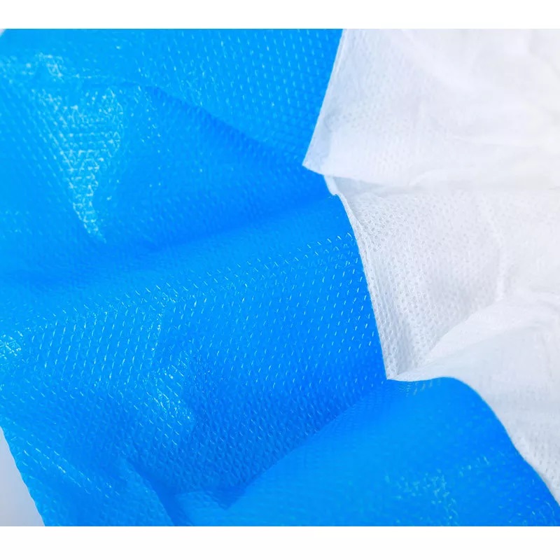 工場卸し売りカスタマイズされた使い捨て可能な青い半分は PP+CPE の不織布の靴カバーを薄板にしました